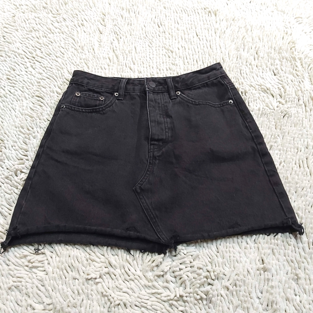 Glassons black denim skirt- size 8
